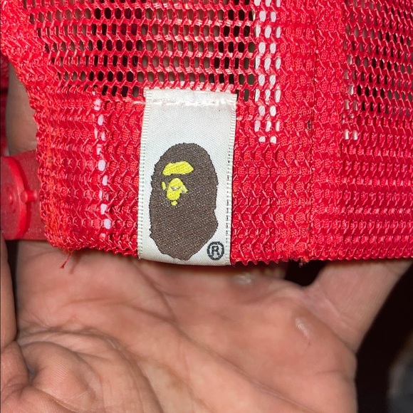 Bape Red and White Trucker Hat - Picture 2 of 5